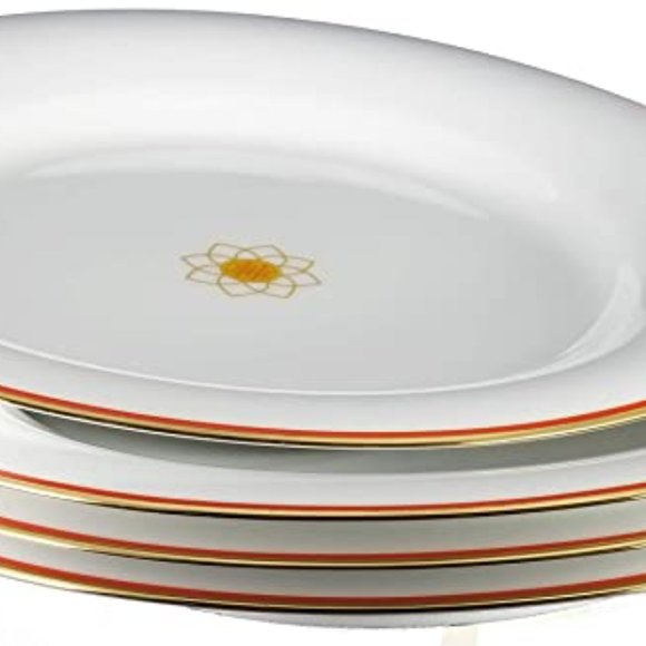 Premium Porcelain Side Plate pure gold plated dish set of 2 - Picture 5 of 5